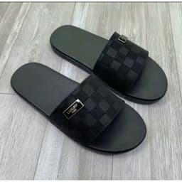 Dép luxury nam nữ bản khâu xuyên đế đẹp mẫu ô ca rô form basic dễ phối đồ - dép da, dép quai ngang, dép lê, dép boy phố. 2