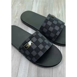 Dép luxury nam nữ bản khâu xuyên đế đẹp mẫu ô ca rô form basic dễ phối đồ - dép da, dép quai ngang, dép lê, dép boy phố. 3