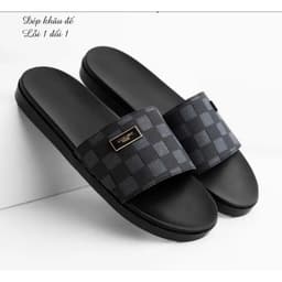 Dép luxury nam nữ bản khâu xuyên đế đẹp mẫu ô ca rô form basic dễ phối đồ - dép da, dép quai ngang, dép lê, dép boy phố. 4