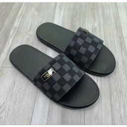 Dép luxury nam nữ bản khâu xuyên đế đẹp mẫu ô ca rô form basic dễ phối đồ - dép da, dép quai ngang, dép lê, dép boy phố. 1
