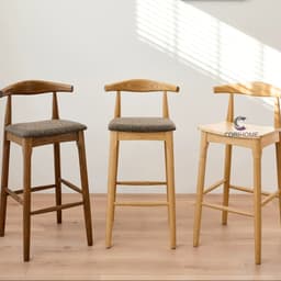 Ghế bar Bull,Ghế Bar Đầu Bò CORIHOME Làm Từ Gỗ Tần Bì Tự Nhiên Sơn Và Bọc Đệm Theo Yêu Cầu 1