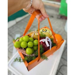 5 Hộp Nắp Mica Quai Xách Đựng Giỏ Hoa Quả, Đựng Giỏ Trái Cây (Đựng 2-3 kg Quả) 4