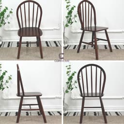Ghế 6 Nan Tròn,Ghế Windsor CoRiHome , Ghế cổ, Ghế Đồng Quê, Ghế xưa, Ghế Tựa Lưng Uốn Cong Gỗ Cao Su 4