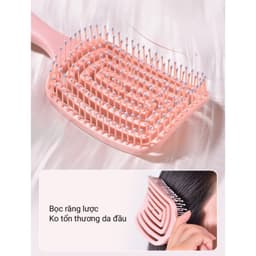 Lược N57 Chải Tóc Xoăn Gỡ Rối Mát Xa Da Đầu Tạo Kiểu Tóc Phồng Tiện Dụng - Lược Mát Xa Đầu Với Răng Lược Mềm Mại -260901 4