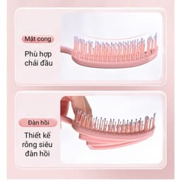 Lược N57 Chải Tóc Xoăn Gỡ Rối Mát Xa Da Đầu Tạo Kiểu Tóc Phồng Tiện Dụng - Lược Mát Xa Đầu Với Răng Lược Mềm Mại -260901 3