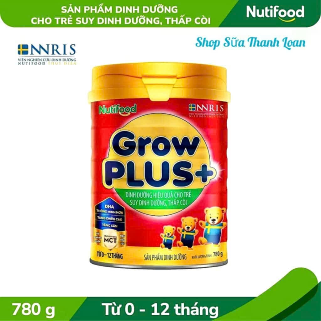 (HSD T5-2028) Sữa Bột Nutifood Grow Plus Suy Dinh Dưỡng Lon 780g.