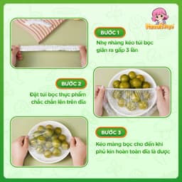 Bịch 300C Màng Bọc Thực Phẩm Xanh Việt Hannah Seyo Chất Liệu PE An Toàn Bảo Quản Thực Phẩm 7