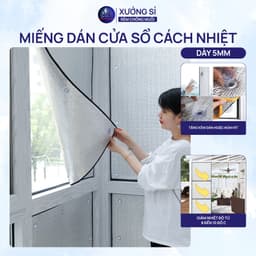 Miếng Dán Cửa Sổ Cách Nhiệt Lá Nhôm Dày 5mm Chống Nắng Nóng Tia UV – Tặng Kèm Dán Hoặc Núm Hít 1