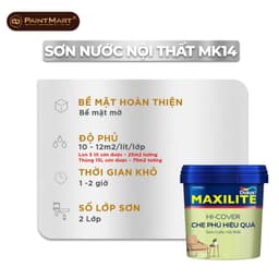 (5 lít) Sơn tường trong nhà MAXILITE MK14 độ che phủ cao, dễ thi công thích hợp sơn lại tường cũ - phân khúc kinh tế 5
