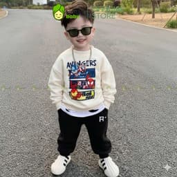 [10-29kg] Bộ Thu Đông Vải Nỉ 2 Da Cao Cấp Cho Bé Trai Dày Mịn Ấm KIMCHIBABY Họa Tiết Siêu Anh Hùng Người Nhện BN601 9