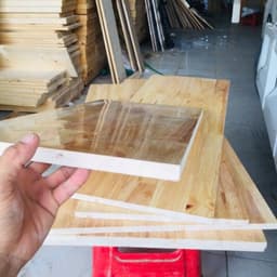 Ván Gỗ Ghép cao su dầy 12mm phủ keo 1 mặt  dùng làm kệ đựng đồ , kệ bếp , mặt bàn ......CẮT THEO YÊU CẦU 4
