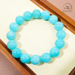 Ngọc Đan Tâm - Vòng Tay Amazonite Vân Trắng 12mm 5A - Mệnh Thuỷ & Mệnh Mộc 4