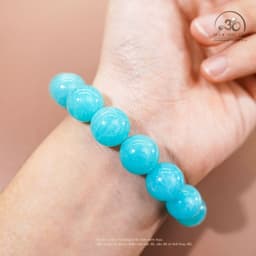 Ngọc Đan Tâm - Vòng Tay Amazonite Vân Trắng 12mm 5A - Mệnh Thuỷ & Mệnh Mộc 7