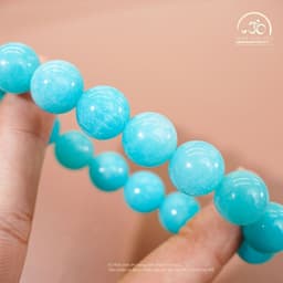 Ngọc Đan Tâm - Vòng Tay Amazonite Vân Trắng 12mm 5A - Mệnh Thuỷ & Mệnh Mộc 5
