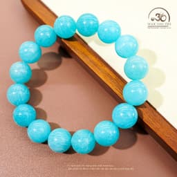 Ngọc Đan Tâm - Vòng Tay Amazonite Vân Trắng 12mm 5A - Mệnh Thuỷ & Mệnh Mộc 2