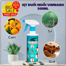 Xịt Đuổi Muỗi & Côn Trùng Vim Nano 500ml  – Tinh Dầu Tự Nhiên, An Toàn Cho Gia Đình 2
