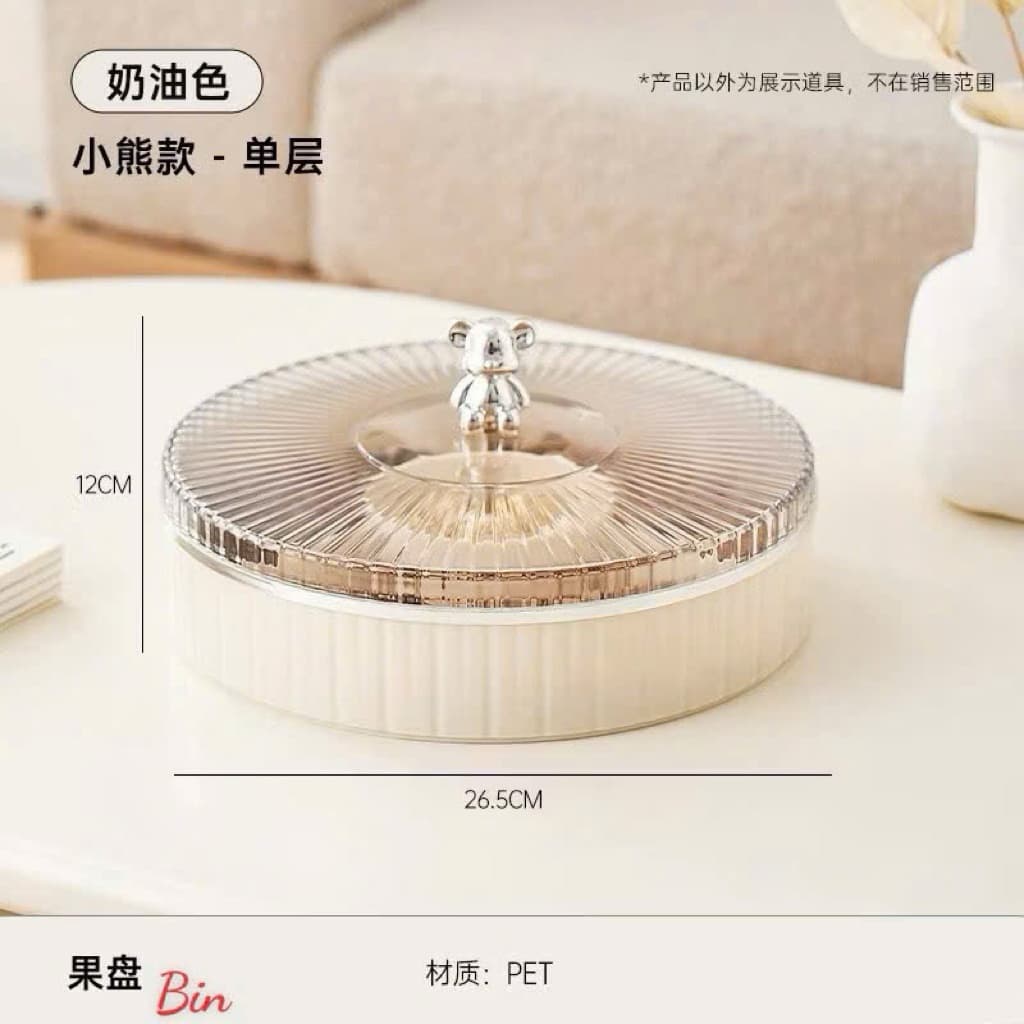 🐻 Khay đựng bánh – mứt – kẹo hình gấu siêu xinh, 1 tầng, Tết sum vầy, chàn đầy yêu thương…