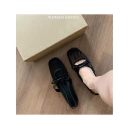 Giày Búp Bê 𝙔𝙐𝙇𝙄𝙉𝘼 Mũi Vuông Lưới Mỏng Gắn Nơ Tiểu Thư điệu đà - C430 8