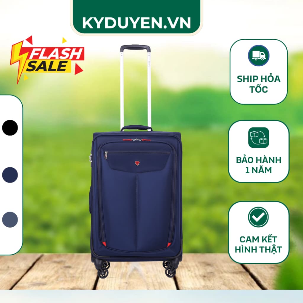 Vali Kéo Vải SAKOS WINNER 6 FG00 SIZE 24 Xách Tay Cao Cấp, Chống Nước, Bánh Xe Đôi Êm Ái Tiện lợi đưng nhiều đồ