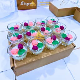 Hộp 12 Ly Nến Bơ Mix Hoa Sen T79 , Nến Bơ Dâng Phật Cúng Mụ, Cúng Thần Tài Cúng Dường An Toàn Không Khói 1
