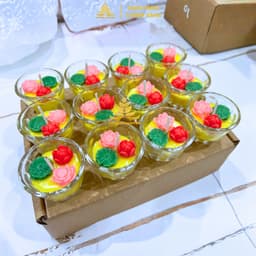 Hộp 12 Ly Nến Bơ Mix Hoa Sen T79 , Nến Bơ Dâng Phật Cúng Mụ, Cúng Thần Tài Cúng Dường An Toàn Không Khói 2