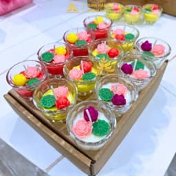 Hộp 12 Ly Nến Bơ Mix Hoa Sen T79 , Nến Bơ Dâng Phật Cúng Mụ, Cúng Thần Tài Cúng Dường An Toàn Không Khói 4
