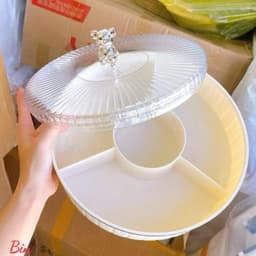 🐻 Khay đựng bánh – mứt – kẹo hình gấu siêu xinh, 1 tầng, Tết sum vầy, chàn đầy yêu thương… 5