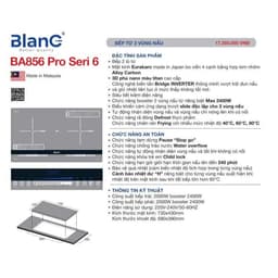 Bếp từ đôi BLANC BA 856Pro Seri 6 | Nhập khẩu nguyên chiếc Thái Lan | Mặt kính Eurakaro Nhật Bản | Hàng chính hãng 8