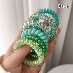 Bộ 6 dây buộc tóc xoắn lò xo nhiều màu sắc, phong cách và tiện dụng cho mọi kiểu tóc. 7