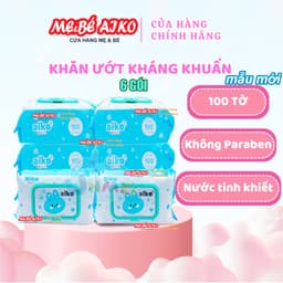Bộ 6 Gói Khăn Ướt Aiko Kháng Khuẩn 100 tờ/Túi 1