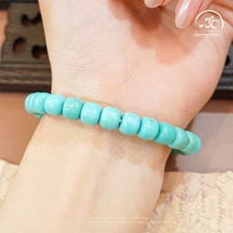 Ngọc Đan Tâm - Vòng Tay Lam Ngọc Lu Thống 7mm - Mệnh Mộc & Mệnh Thuỷ 3
