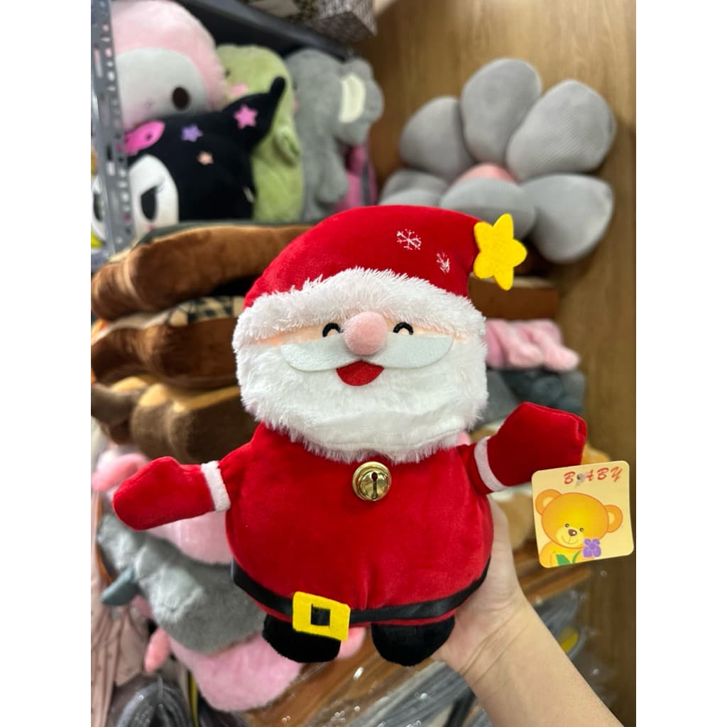 Gấu Bông Ông Già Noel Có Chuông Lắc Kích Thước 25 Cm Dễ Thương Thích Hợp Làm Quà Giáng Sinh nhà MIU GẤU XINH