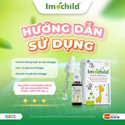 Combo 2 D3K2 Imochild Hỗ trợ bổ sung Vitamin D3, K2-MK7 và DHA cho bé - Lọ 20ml 5