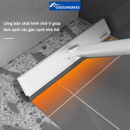 Cây Chà Sàn Nhà Tắm Thông Minh 2in1, Chổi Cọ Toilet Đầu Xoay 180 Độ Cán Dài Kèm Gạt Nước Siêu Sạch 9
