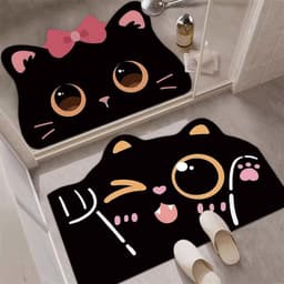 Set 2 Thảm Trải Sàn Thấm Hút Nước Chống Mài Mòn Họa Tiết Hoạt Hình Dễ Thương 5