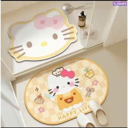 Set 2 Thảm Trải Sàn Thấm Hút Nước Chống Mài Mòn Họa Tiết Hoạt Hình Dễ Thương 3