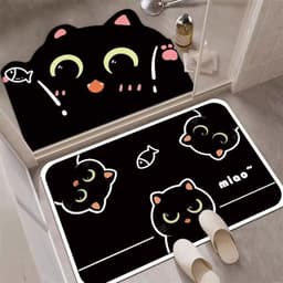 Set 2 Thảm Trải Sàn Thấm Hút Nước Chống Mài Mòn Họa Tiết Hoạt Hình Dễ Thương 7