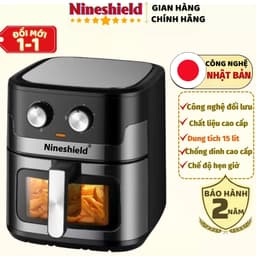 Nồi chiên không dầu Nineshield KB9001 bản điện tử dung tích 15L, chiên nướng 2 trong 1 với 8 chức năng nhập khẩu Nhật 1