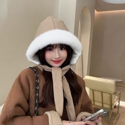 Mũ Bomber Nữ Lót Lông Cừu Siêu Mềm HOPI, Mũ Giữ Ấm Tai Mùa Đông Chống Gió Lạnh Thời Trang Hàn Quốc 4