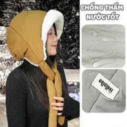 Mũ Bomber Nữ Lót Lông Cừu Siêu Mềm HOPI, Mũ Giữ Ấm Tai Mùa Đông Chống Gió Lạnh Thời Trang Hàn Quốc 2