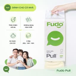 [COMBO 4 TÚI] Khăn giấy Fudo 3 lớp 100% sợi tre tự nhiên không tẩy trắng (2 Không Lõi, 2 Treo Tường) 3