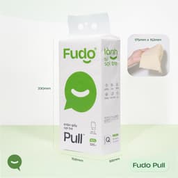 [2 THÙNG] Khăn giấy Fudo rút đáy treo tường 3 lớp 100% sợi tre tự nhiên không tẩy trắng-2Thùngx8Túi 4