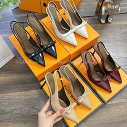 [ Giày Dép Huyền My ] Cao Gót 7p Mũi Nhọn Phối Nơ Full Hộp ( TA63 ) 1