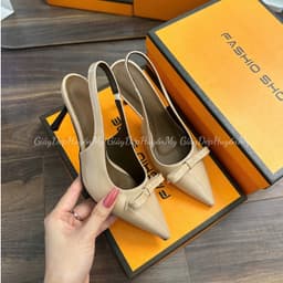 [ Giày Dép Huyền My ] Cao Gót 7p Mũi Nhọn Phối Nơ Full Hộp ( TA63 ) 4