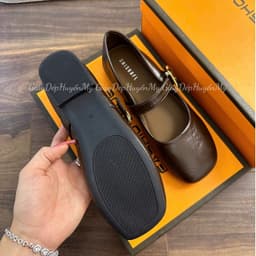 [ Giày Dép Huyền My ] Giày búp bê nữ da lì mềm quai ngang phối khuy cạnh hàng cao cấp full hộp ( LT46 ) 7