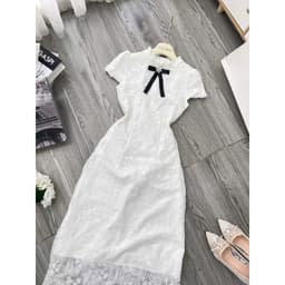 Xukadress - Váy ren trắng dáng dài dự tiệc sang chảnh dịu dàng 8