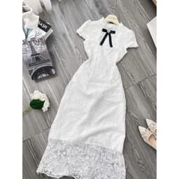 Xukadress - Váy ren trắng dáng dài dự tiệc sang chảnh dịu dàng 9