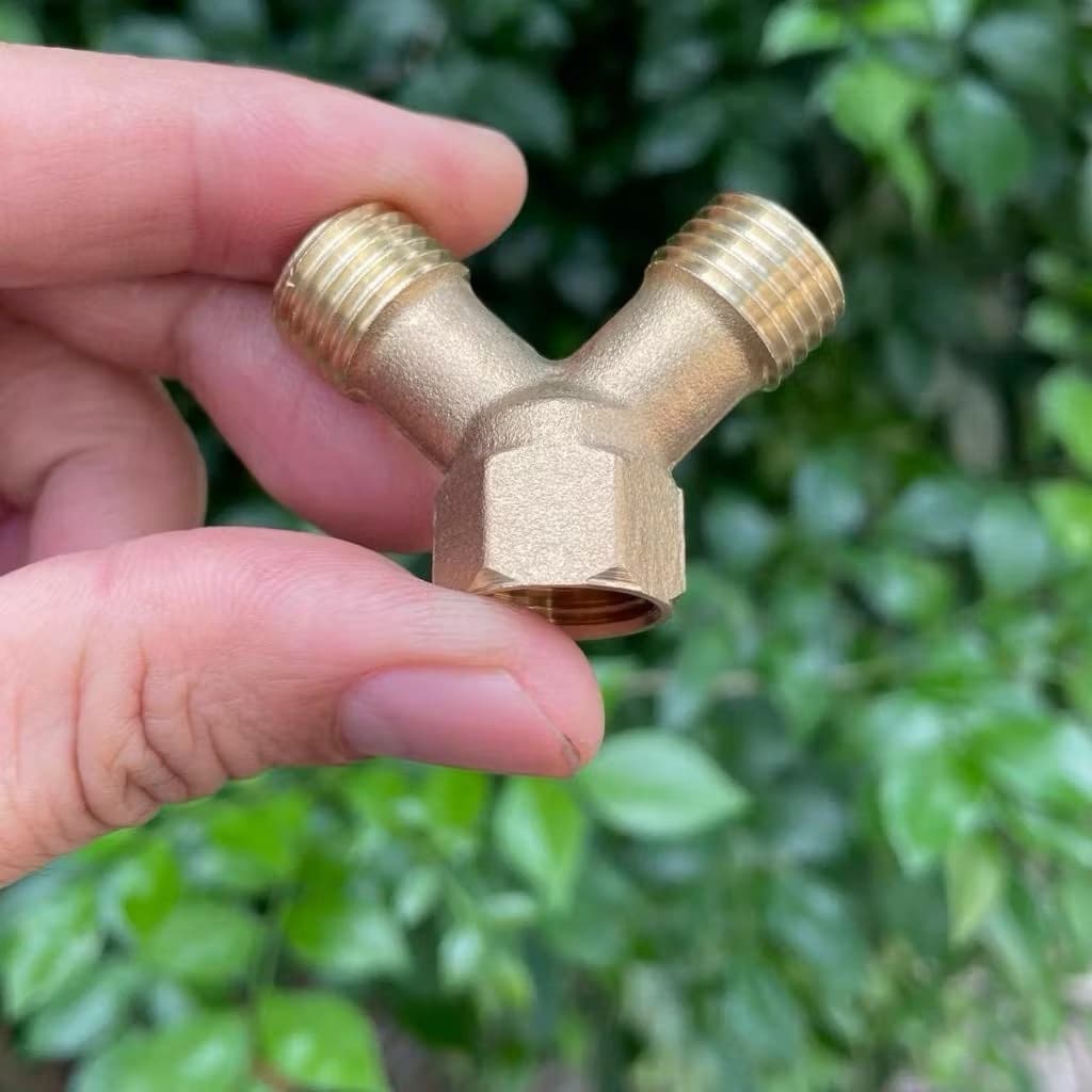 Đầu chia nước chữ Y 2 đầu ngõ ra dùng cho máy phun xịt cao áp, dây phun thuốc ren 13.8mm. Chất Liệu Đồng Thau
