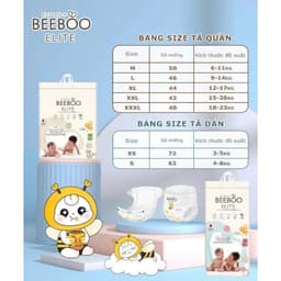 Bịch [Tã Quần/Tã Dán] Beeboo Elite Siêu Thấm - Tinh Chất Sáp Ong Trắng | Siêu Mềm Mịn, Chống Hăm, Khô Thoáng 12h 6