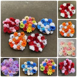 Set 20 đầu bông hoa mix các mẫu,  nhiều tone màu trang trí hộp quà, decor, giỏ hoa quả..(MIX HOA NGẪU NHIÊN) 1